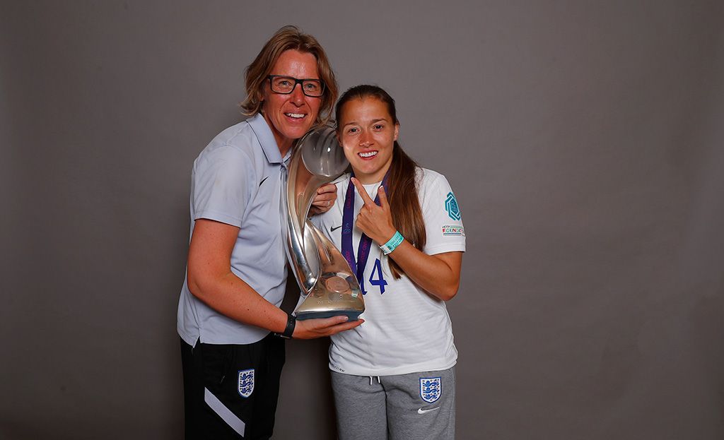 Lynne and Fran Kirby celebrate the Lionesses' big win